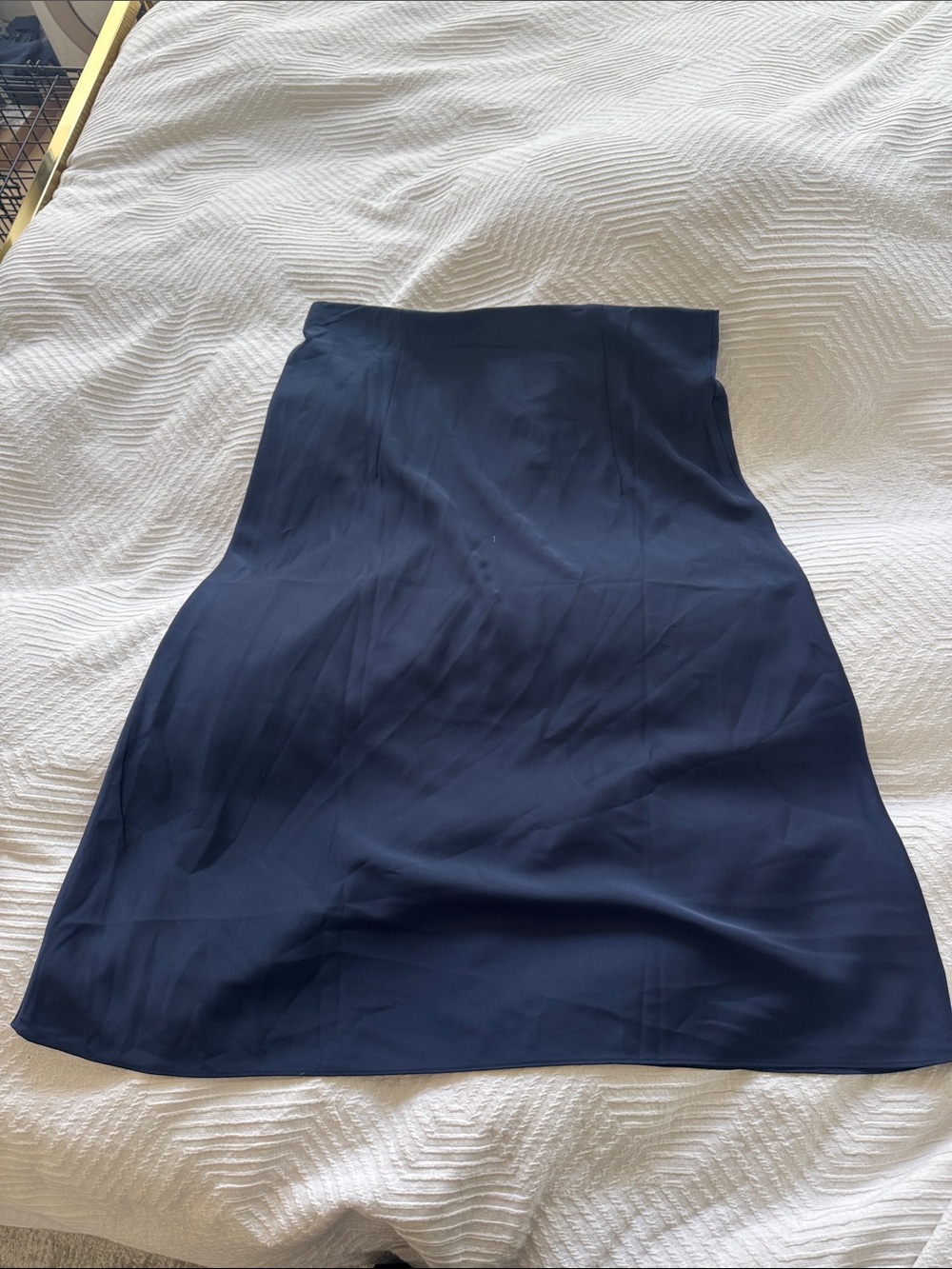 Women’s A-Line Slip Skirt in Deep Navy - Picture 3 of 3
